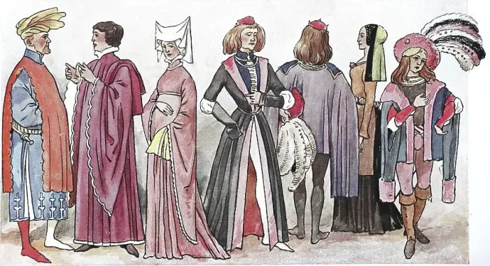 Framed Print : Clothes, Fashion, England in the Middle Ages Framed Print : Clothes, Fashion, England in the Middle Ages