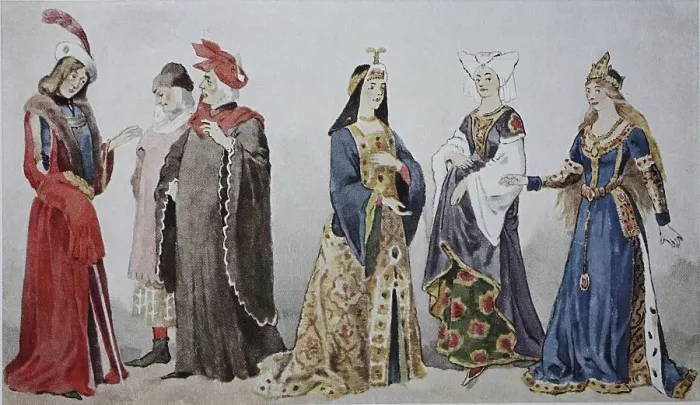 Framed Print : Clothes, first half of the fifteenth century Framed Print : Clothes, first half of the fifteenth century
