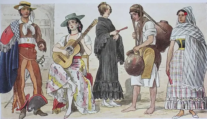 Framed Print : Clothing, early 19th century, from lks