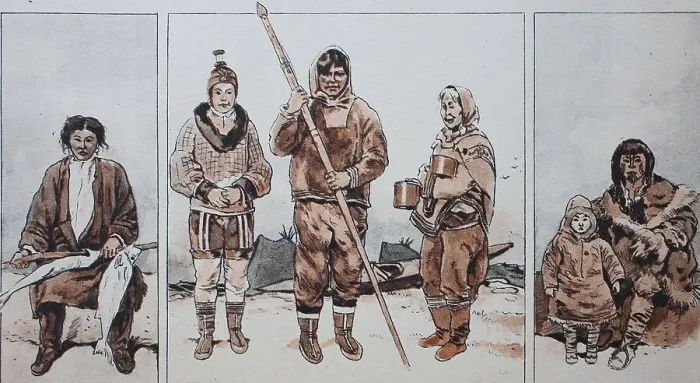 Framed Print : Clothing, fashion of the Eskimos Framed Print : Clothing, fashion of the Eskimos