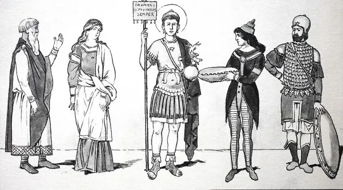 Framed Print : Clothing, Fashion, Europe, Middle Ages 3rd-10th century