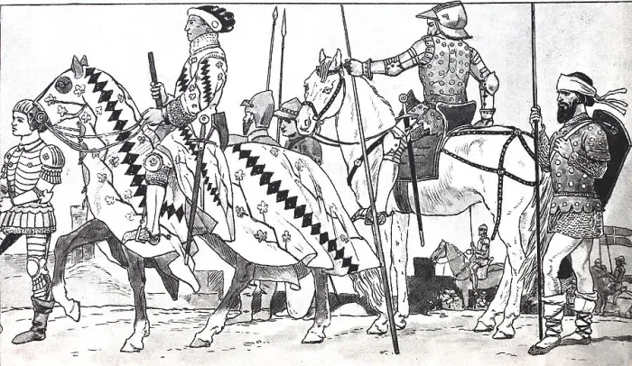 Framed Print : Clothing, fashion, knight's costumes in the late Middle Ages Framed Print : Clothing, fashion, knight's costumes in the late Middle Ages