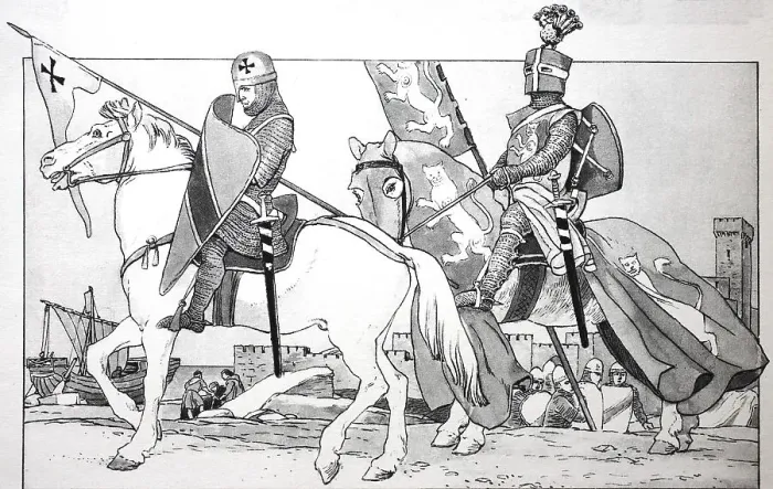 Framed Print : Clothing, fashion, knight's costumes in the Middle Ages