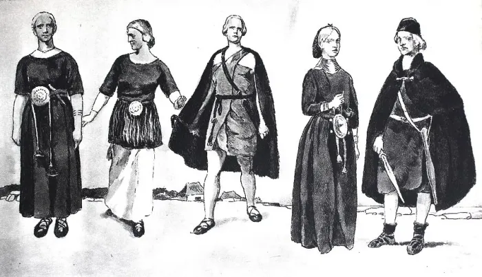 Framed Print : Clothing of the Germanic tribes