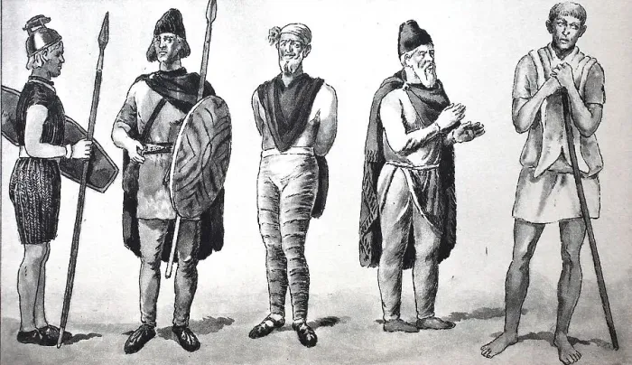 Framed Print : Clothing of Germanic tribes, then a captured Dacian a bastard