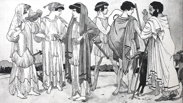 Framed Print : Clothing of the Greeks in the early period Framed Print : Clothing of the Greeks in the early period