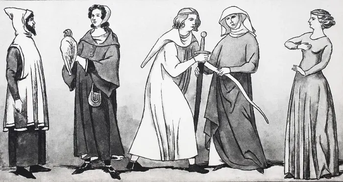 Framed Print : Clothing, in the Middle Ages, in the 9th 14th century