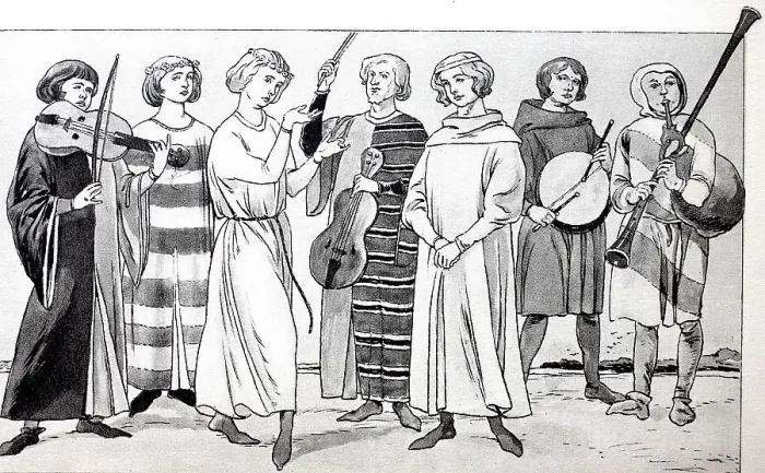 Framed Print : Clothing, at the time of the minstrels