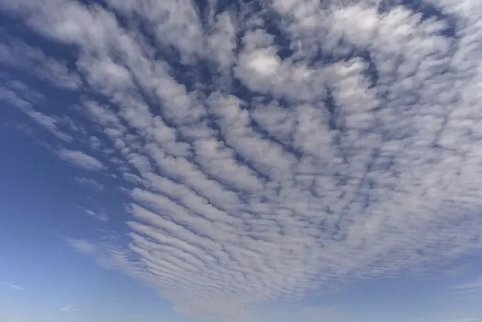 Framed Print : Cloud formations (Altocumulus undulatus)
