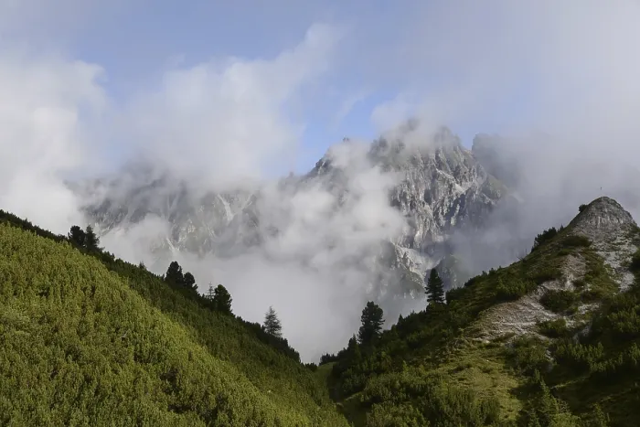 Framed Print : Clouds, fog, Marchreisenspitze