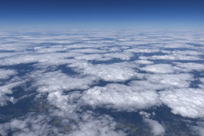 Framed Print : Clouds over Franconia, seen from the airplane