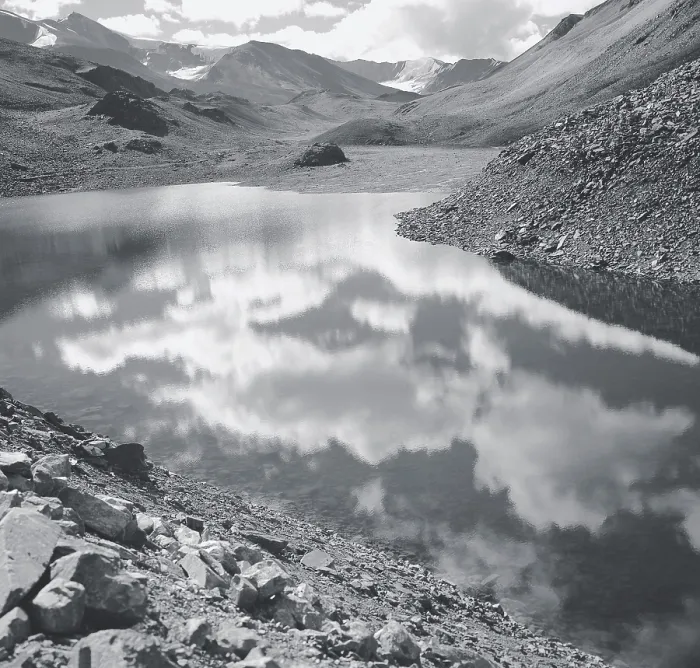 Framed Print : Clouds reflection in water, India