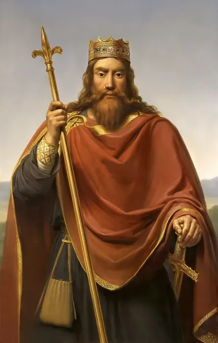 Framed Print : Clovis, Chlodovechus, Chlodwig I. Chlodowech, 466-511, King of the Franks of the Merovingian dynasty, digitally edited after Francois-Louis_Dejuinne