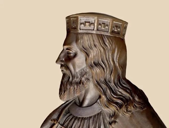 Framed Print : Clovis, Chlodovechus, Chlodwig I. Chlodowech, 466-511, King of the Franks, Merovingian dynasty, digitally edited after Caque