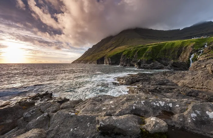 Framed Print : Coast with cliffs and mountains Framed Print : Coast with cliffs and mountains