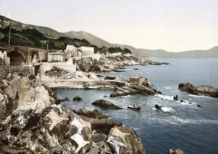 Framed Print : The coast, Nervi, Genoa, Italy