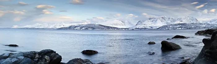 Framed Print : Coast at Oldervik, Ullsfjorden Framed Print : Coast at Oldervik, Ullsfjorden