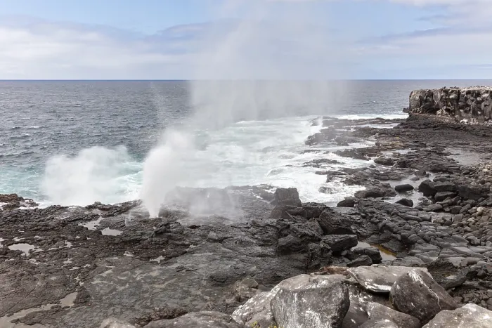 Framed Print : Coast, Sea spray, Galapagos, Ecuador