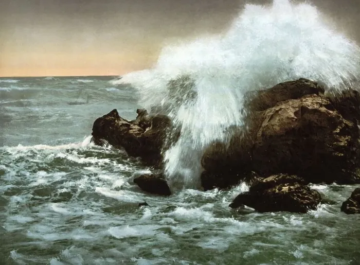 Framed Print : Coast with surf, Ventimiglia, Riviera