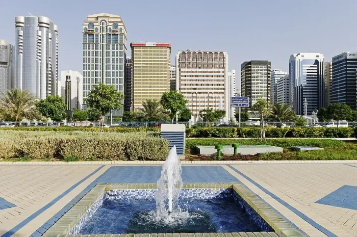 Framed Print : Coastal street Corniche in Abu Dhabi City Framed Print : Coastal street Corniche in Abu Dhabi City