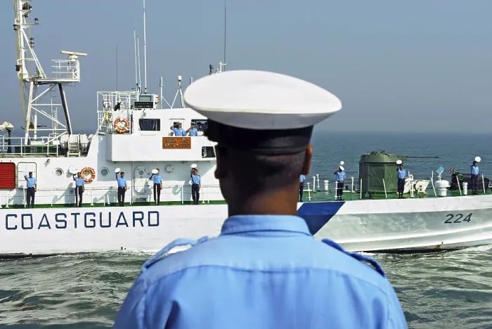 Framed Print : Coastguard passing parade, Bombay