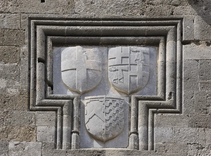 Framed Print : Coat of Arms, Knight Street, Odos Ippoton