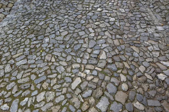 Framed Print : Cobblestones in the alleys of Obidos