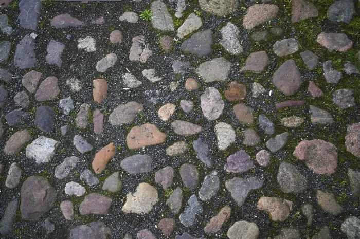 Framed Print : Cobblestones, street pavement, from above Framed Print : Cobblestones, street pavement, from above