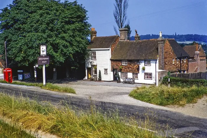 Framed Print : The Cock Inn, Ide Hill, Sevenoaks, Kent, England, UK 1950-1955