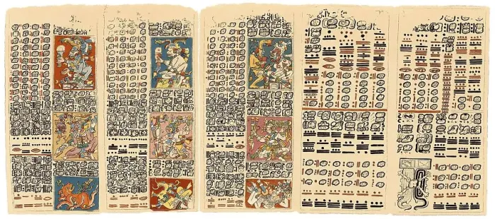 Framed Print : Codex Dresdensis, Mayan manuscript