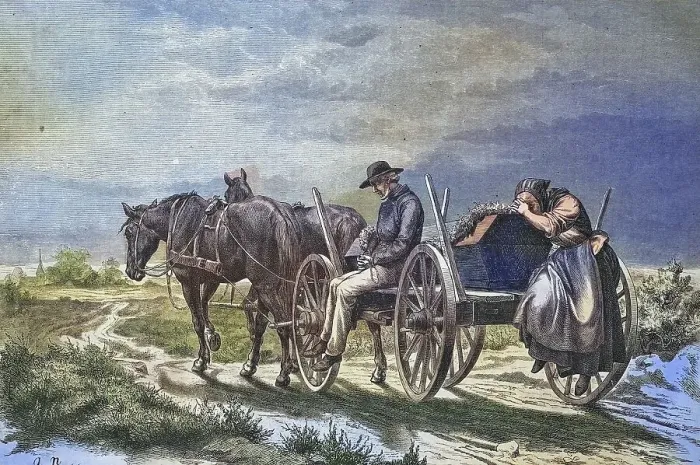 Framed Print : Coffin procession, coffin being brought to the cemetery by carriage Framed Print : Coffin procession, coffin being brought to the cemetery by carriage