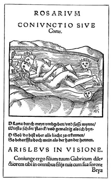 Framed Print : Coitus, title page of a philosophical book from the 16th century