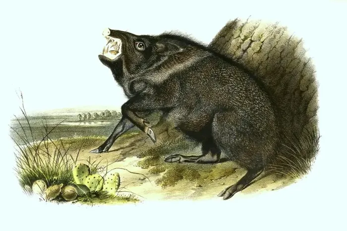 Framed Print : Collared peccary (Pecari tajacu)