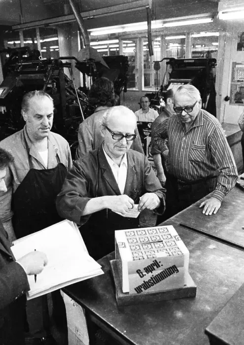 Framed Print : In the collective bargaining dispute in the printing industry