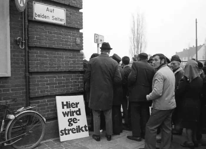 Framed Print : The collective bargaining dispute (strike) of the Industrial Union of Metalworkers (IG Metall)