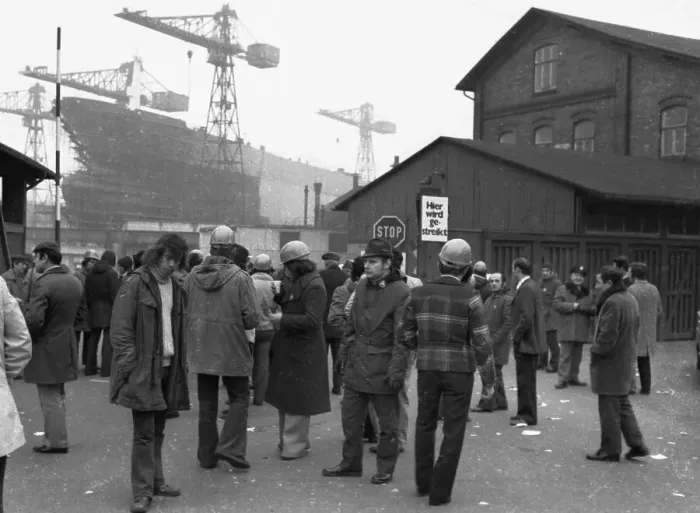 Framed Print : The collective bargaining dispute (strike) of the Industrial Union of Metalworkers (IG Metall)