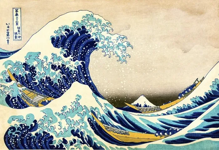 Framed Print : Colored woodcut Under the Wave off Kanagawa Framed Print : Colored woodcut Under the Wave off Kanagawa