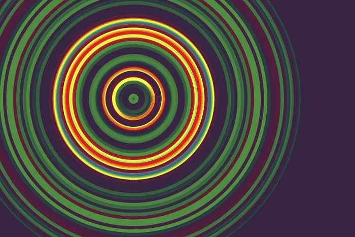 Framed Print : Colorful abstract background with circular lines
