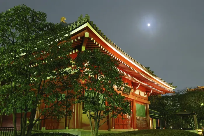 Framed Print : Colorful Japanese temple at moonlight Framed Print : Colorful Japanese temple at moonlight
