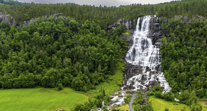 Framed Print : The colossal roaring waterfall Twindefossen Framed Print : The colossal roaring waterfall Twindefossen