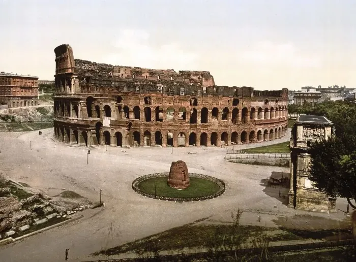 Framed Print : The Colosseum and Meta Sudans, Rome