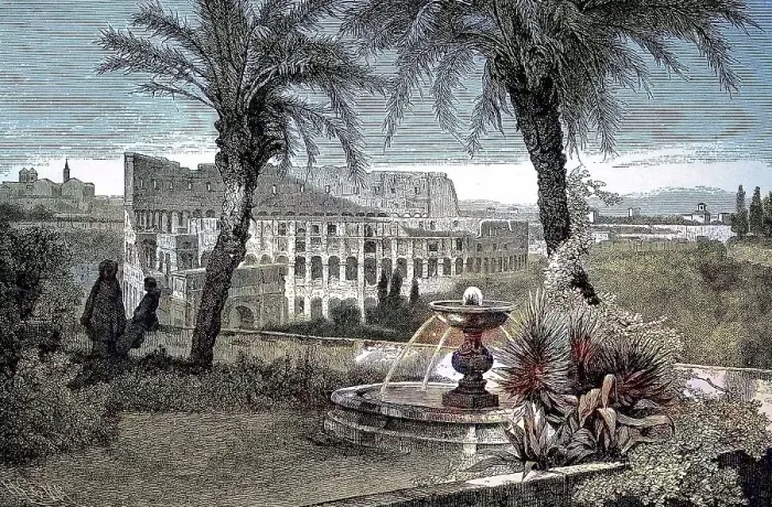 Framed Print : The Colosseum in Rome, seen from the Palatine Hill