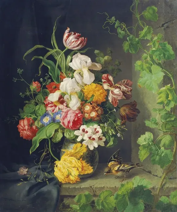 Framed Print : Colourful bouquet of flowers in a vase Framed Print : Colourful bouquet of flowers in a vase