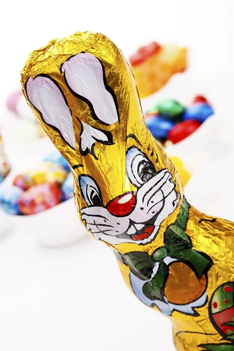 Framed Print : Colourful easter bunny