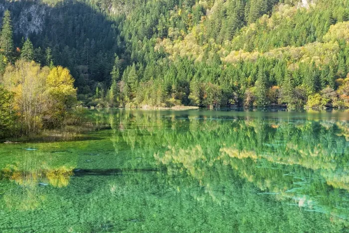 Framed Print : Colourful Lake, Jiuzhaigou National Park
