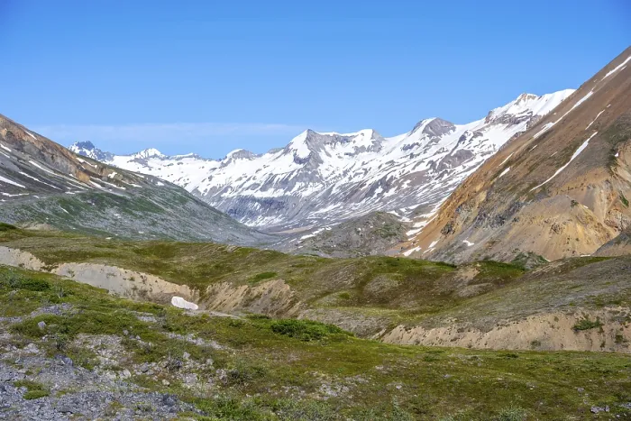Framed Print : Colourful mountains, picturesque mountain scenery on Gulkana Glacier