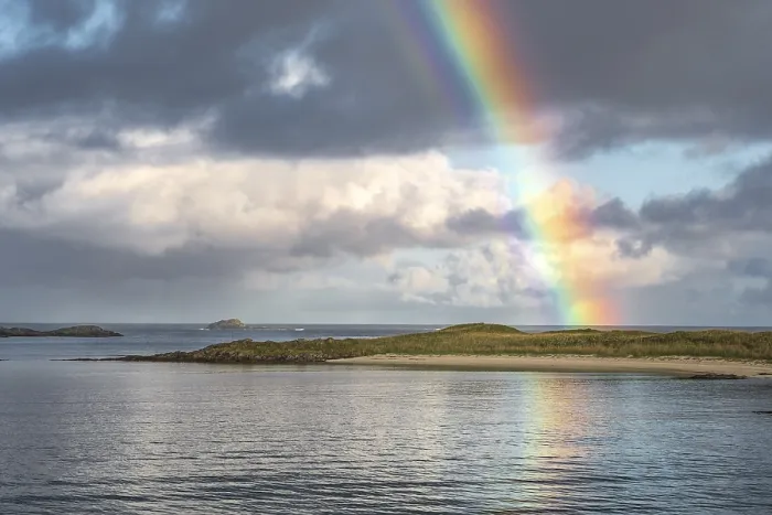 Framed Print : Colourful rainbow over the sea Framed Print : Colourful rainbow over the sea