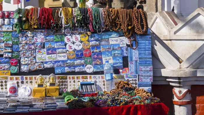 Framed Print : Colourful sales stand with numerous souvenirs Framed Print : Colourful sales stand with numerous souvenirs