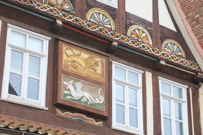 Framed Print : Colourfully painted frame house