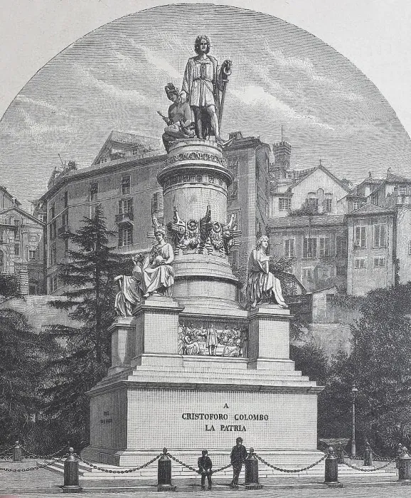 Framed Print : The Columbus Monument, woodcut Framed Print : The Columbus Monument, woodcut